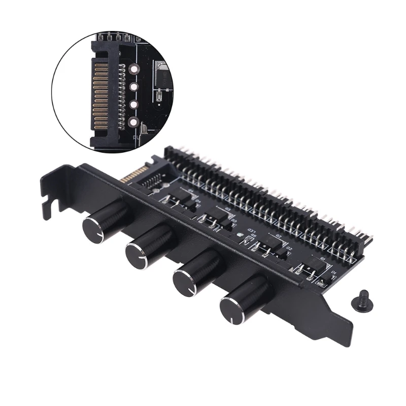 

85DD ПК 1/4 Ручка Вентилятор охлаждения концентратор Sata Питание адаптер Скорость контроллер для компьютера чехол Hdd Vga ШИМ кронштейн Pci