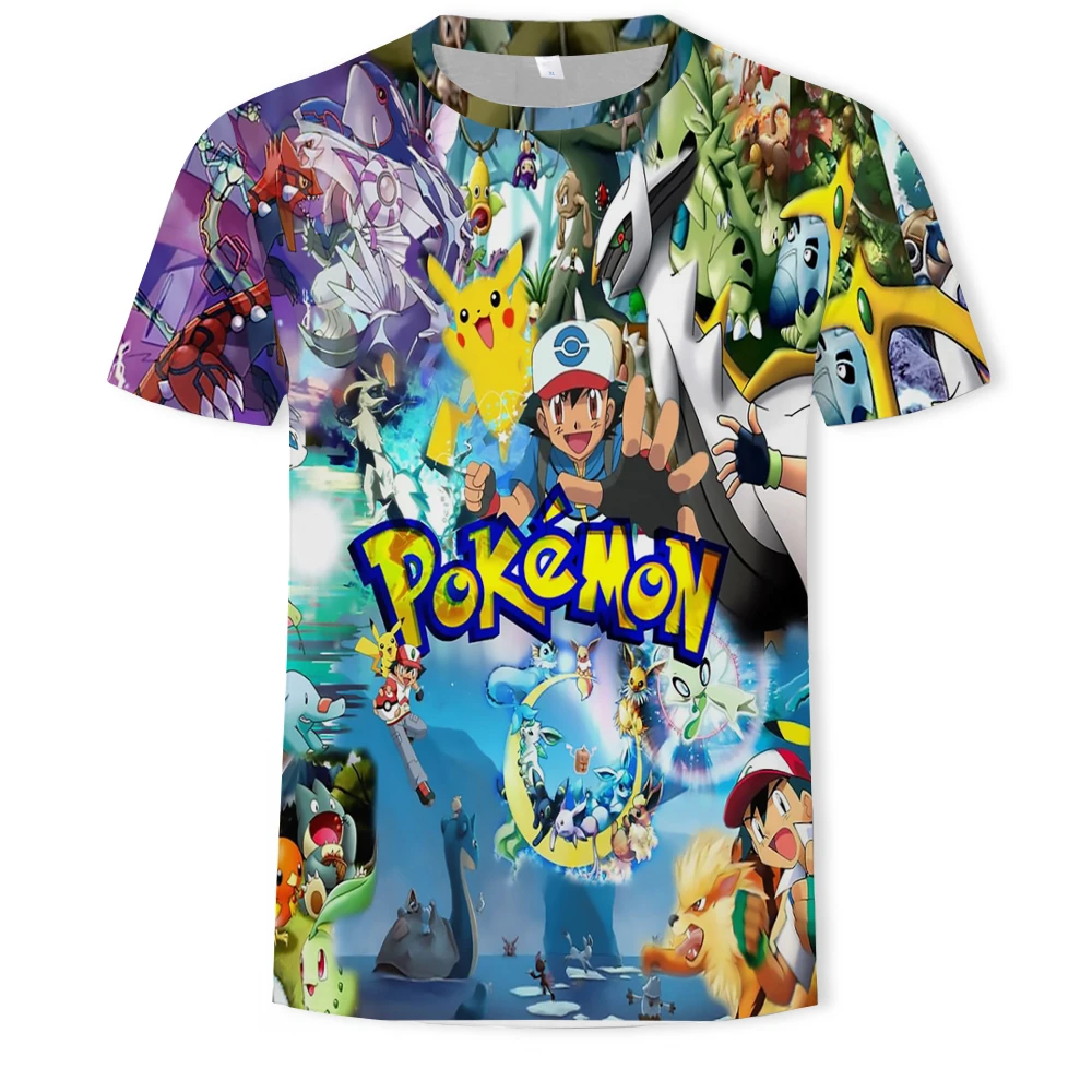 

Summer Men's and Women's T-shirt 3d Printing Anime Pokemo Children's Harajuku 3d Short-sleeved Casual T Shirts Woman Tshirts
