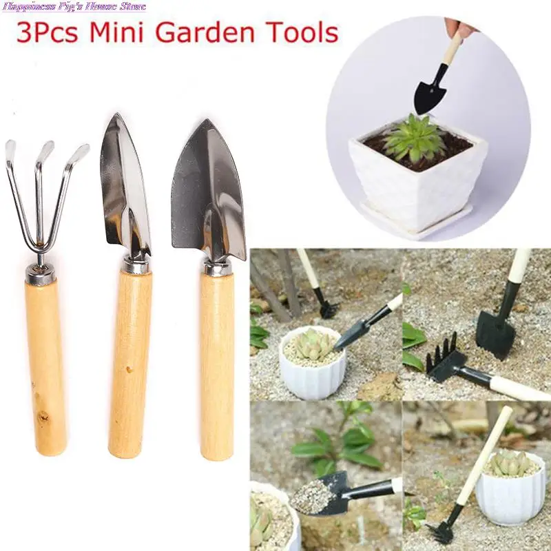 

3Pcs/set Garden Shovels Mini Gardening Tools Succulent Shovel Spade Rake Potted Plant Gadgets Home-grown Mini Digging Suits