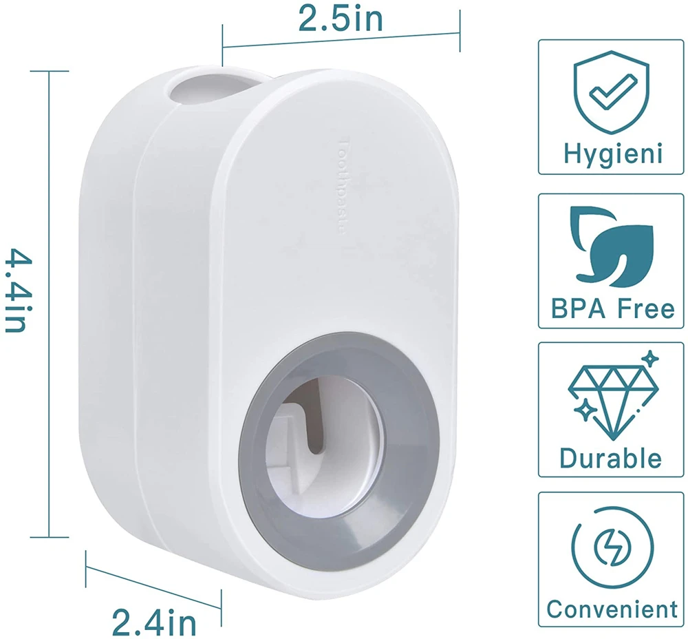 

Bathroom Automatic Toothpaste Dispenser Dust-proof Wall Mounted Punch-free Toothbrush Squeezer Holder Bathroom Accessories Set