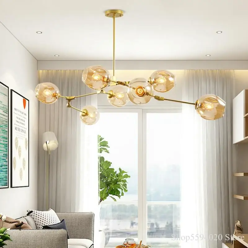 Дизайнерские подвесные лампы для гостиной светильник стеклянный подвесной