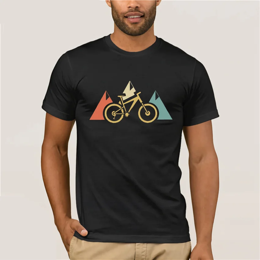 

Mountain Bike Retro Style Graphic T-Shirt for Men Funny Bicycle Cool Pure Cotton Tee Shirt O Neck Short Sleeve T Shirt Plus Size