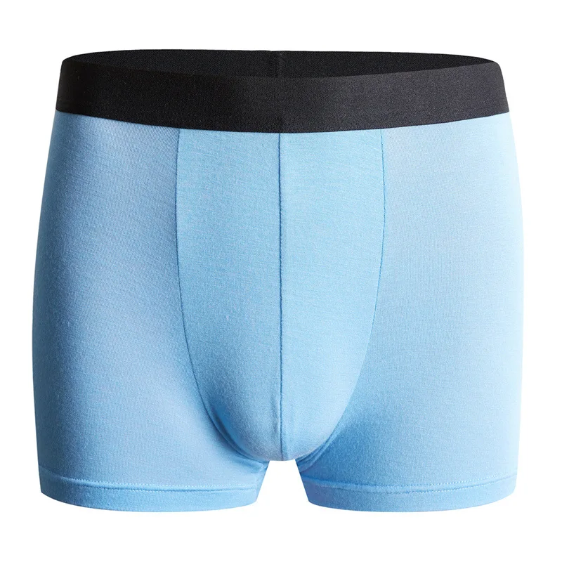 Men's Underwear Boxers Breathable Bamboo Fiber Solid Color Modal Trunks 075 |