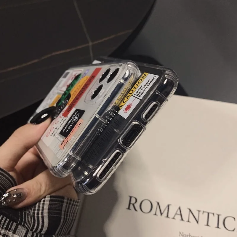 street fashion silicone cases for iphone 11 12 pro xs max 5 5s 6 6s 7 8 plus x xr 12 mini clear bar code label couples cover free global shipping