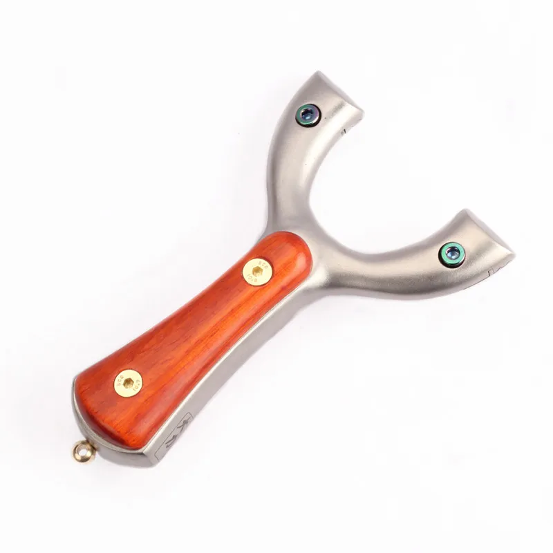 Рогатка для матросской охоты из нержавеющей стали + розового дерева с резиновой