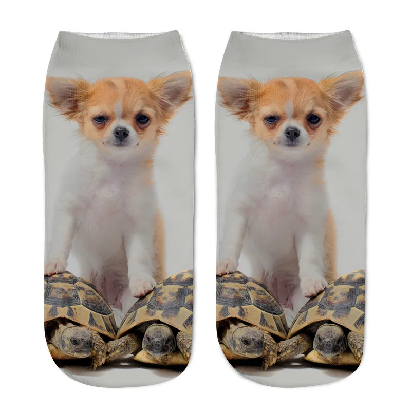 Милые повседневные носки в деловом стиле спортивные средней длины с 3D принтом