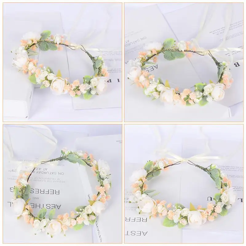 

1pc Simulated Flower Wreath Flower Garland Headdress for Kids (Assorted Color)