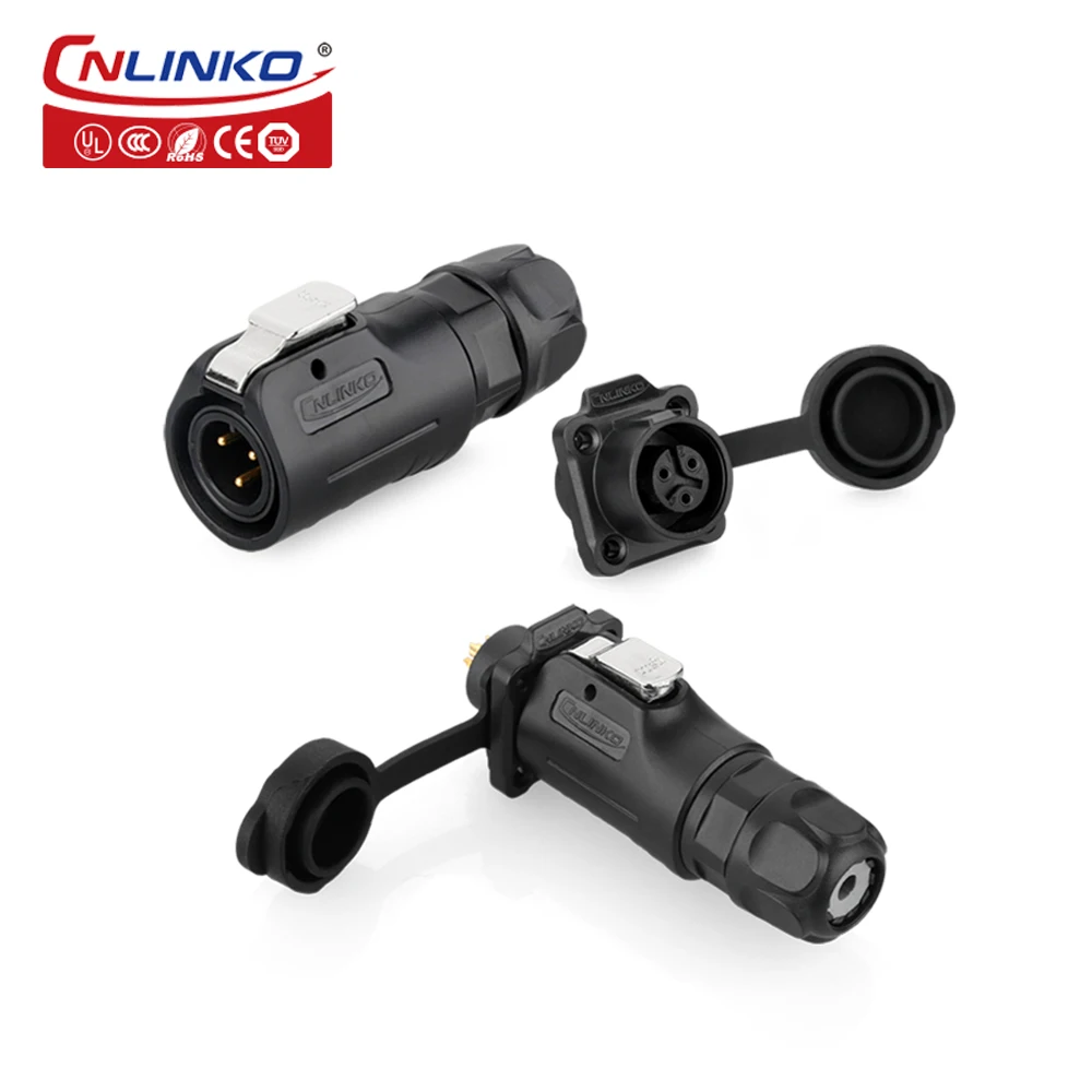 

Cnlinko M12 Waterproof IP67 Electrical Power Cable Connector Male Plug and Female Socket for LED Lighting Automobile Ship Boat