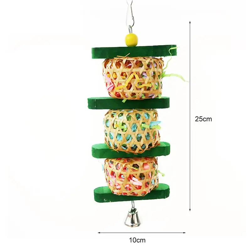 

Parrot Toy Bite Resistant Bird Chew Toy Wooden Rattan Bird Hanging Toy Parakeet Bird Toy Pet Training Toy Bird Accessories