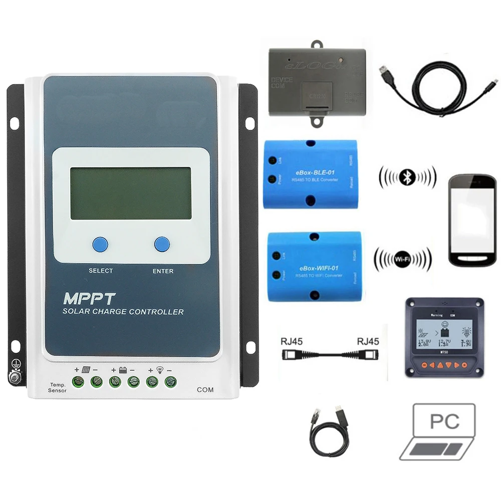 

Контроллер заряда солнечной батареи MPPT, 1210AN-4210AN, 40A, 30A, 20A, 10A, регулятор для свинцово-кислотных литий-ионных аккумуляторов 12 В, 24 В, 1 шт.