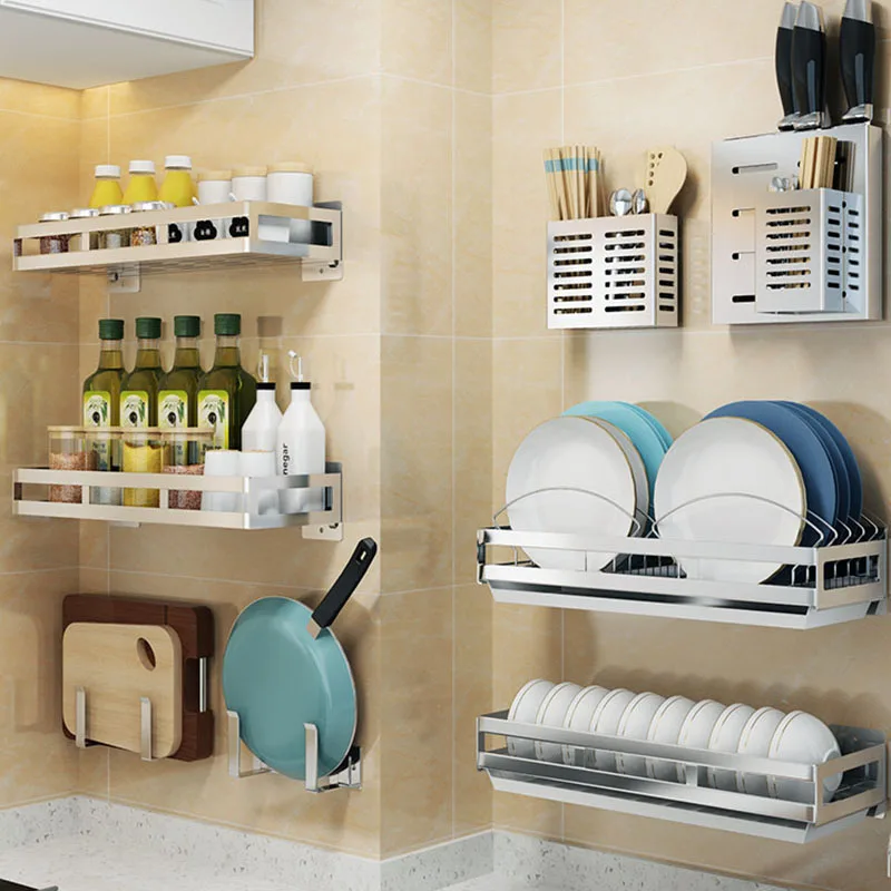 Кухонная стойка из нержавеющей стали 304 стеллаж для кастрюль настенная