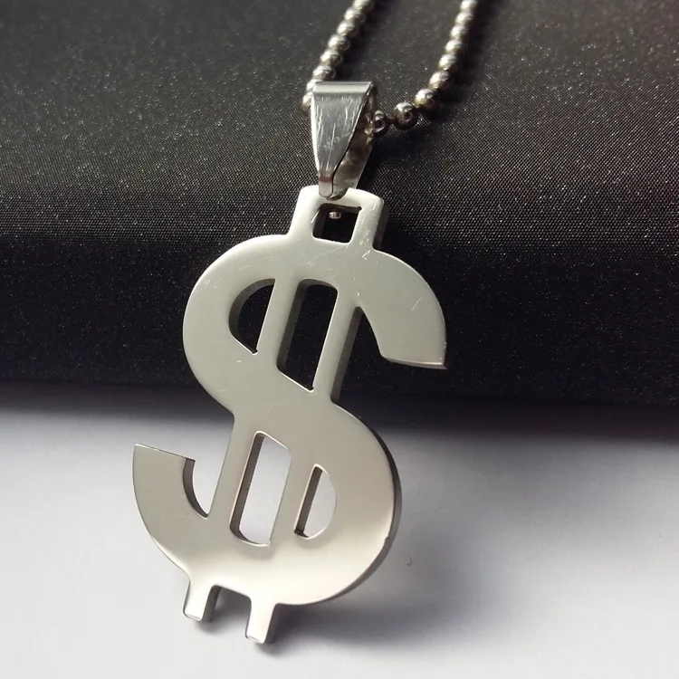 Подвеска в виде большого доллара из титановой стали бусины для ожерелья цепочка