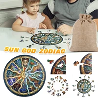 unique twelve constellations wooden puzzles wood diy jigsaw puzzle crafts for adults children educational toys puzzle games gift