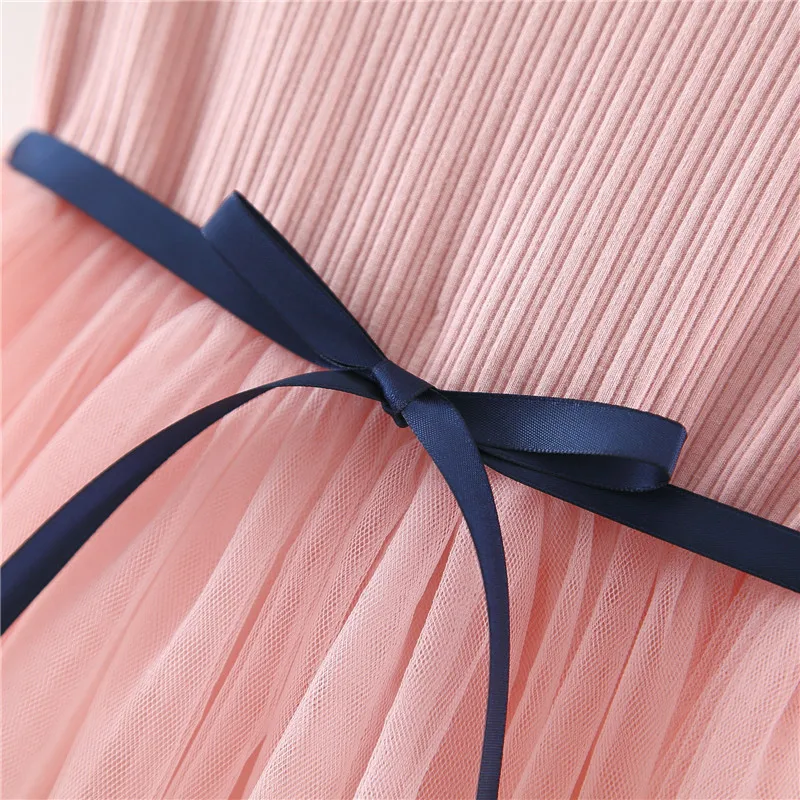 

Children's Rabbit Dress Baby Girls Tutu Tulle Mesh Stitching Princess Dresses Kids Solid Short-sleeved Casual Clothes Summer