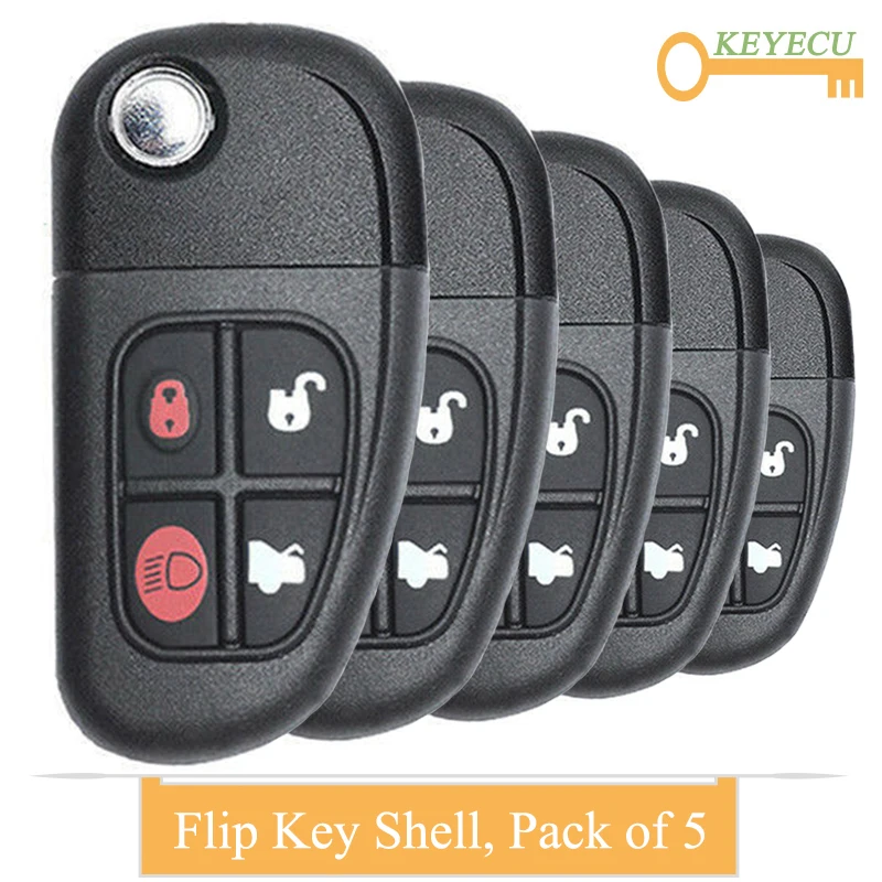 KEYECU 5 шт. флип пульт дистанционного управления автомобильный чехол для ключей Jaguar