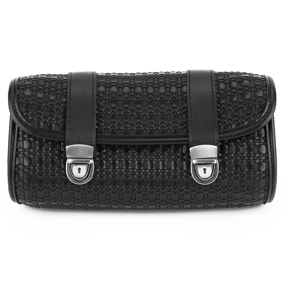 

Saddle Tool Bag Universal Motocycle Storage Bag Retro Leather Handlebar Barrel Pouch Motocross Saddlebag Side Bag Waterproof
