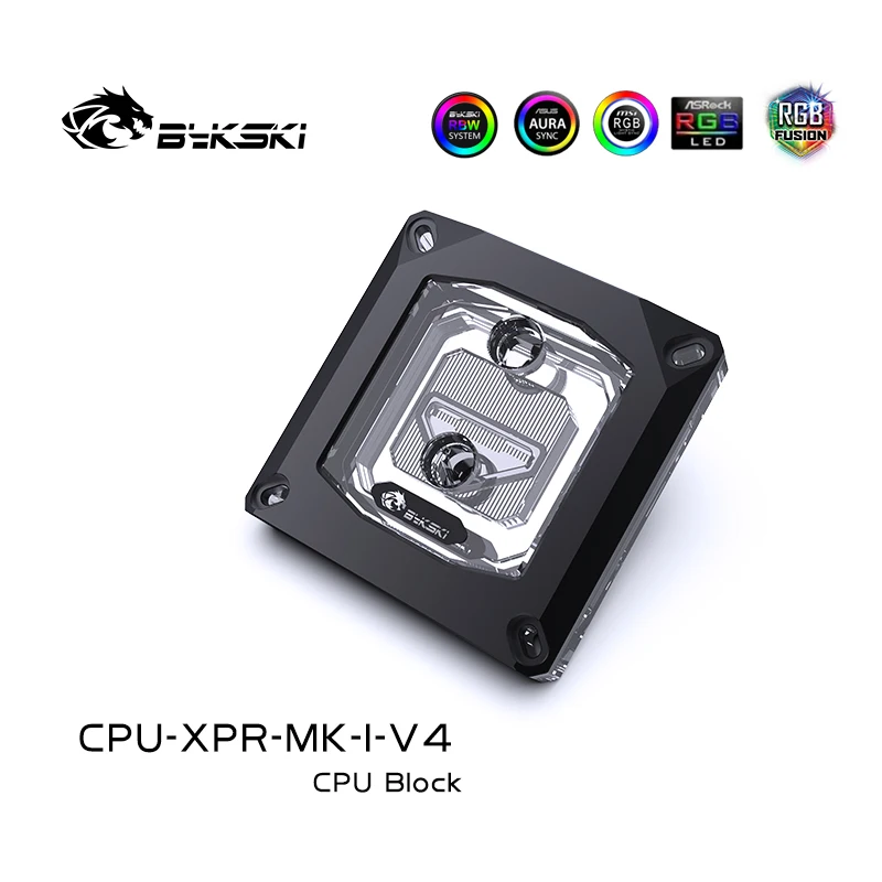 Bykski CPU Water Cooling Block for INTEL LGA1150 1151 1155 1156 1200 1700 / 2011 /2066 Black Radiator RGB AURA CPU-XPR-MK-I-V4