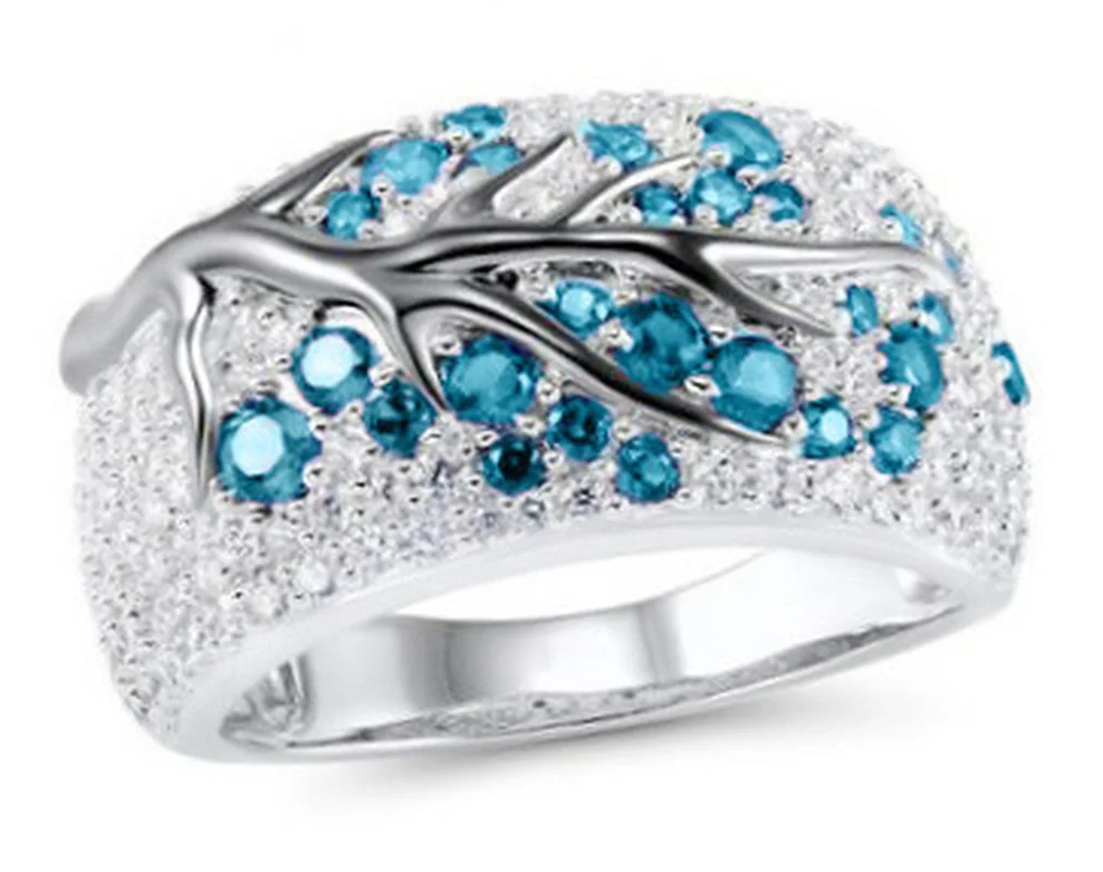 Кольцо ветка с изображением дерева серебристого цвета | Украшения и аксессуары