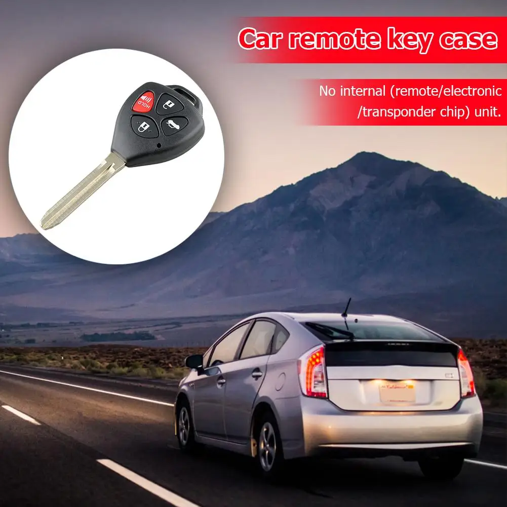 

Black Car Remote Key Case Excellent Durable ABS and Metal Process 4 Buttons Key Shell Replacement for Corolla 2006-2010