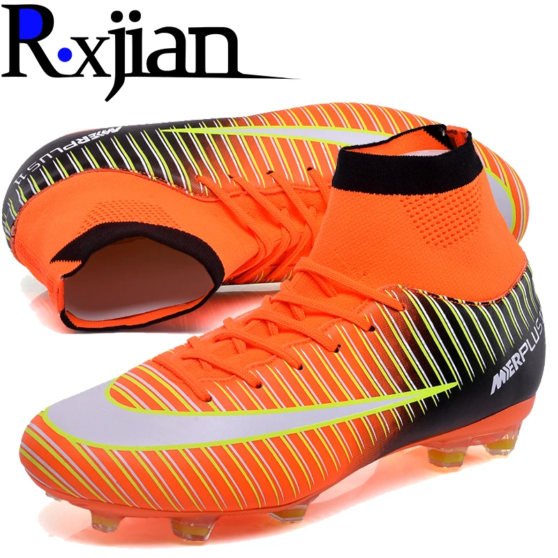 

R.XJIAN high-top spikes long nail broken nail parent-child football shoes outdoor training non-slip sports shoes 31-46 size