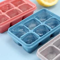 3 color big grid silicone ice cube mold ice cube maker flexible silicone ice cube tray with lid kitchen gadgets and accessories