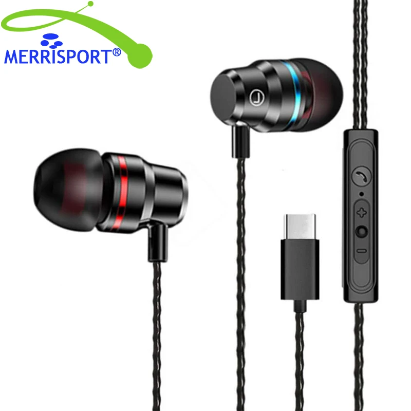 Наушники вкладыши наушники с проводным управлением микрофоном типа C