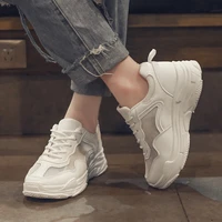 white women new chunky sneakers for women lace up white vulcanize shoes casual fashion dad shoes platform sneakers basket ad 89