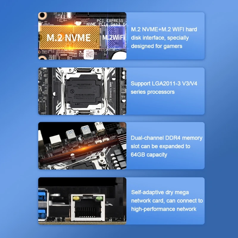 Комплект материнской платы x99 Gt с Xeon E5 2620V3 LGA2011-3 поддержка WIFI DDR4 ECC REG | Компьютеры и