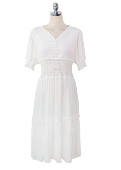 Новинка Летнее платье с эластичной резинкой на талии для девочек Вечерние платья