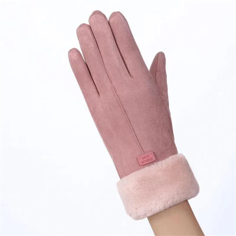 

Classic Winter Gloves Women Fashion Winter Outdoor Sport Warm Gloves Mittens Solid Color Hand Gloves Warm