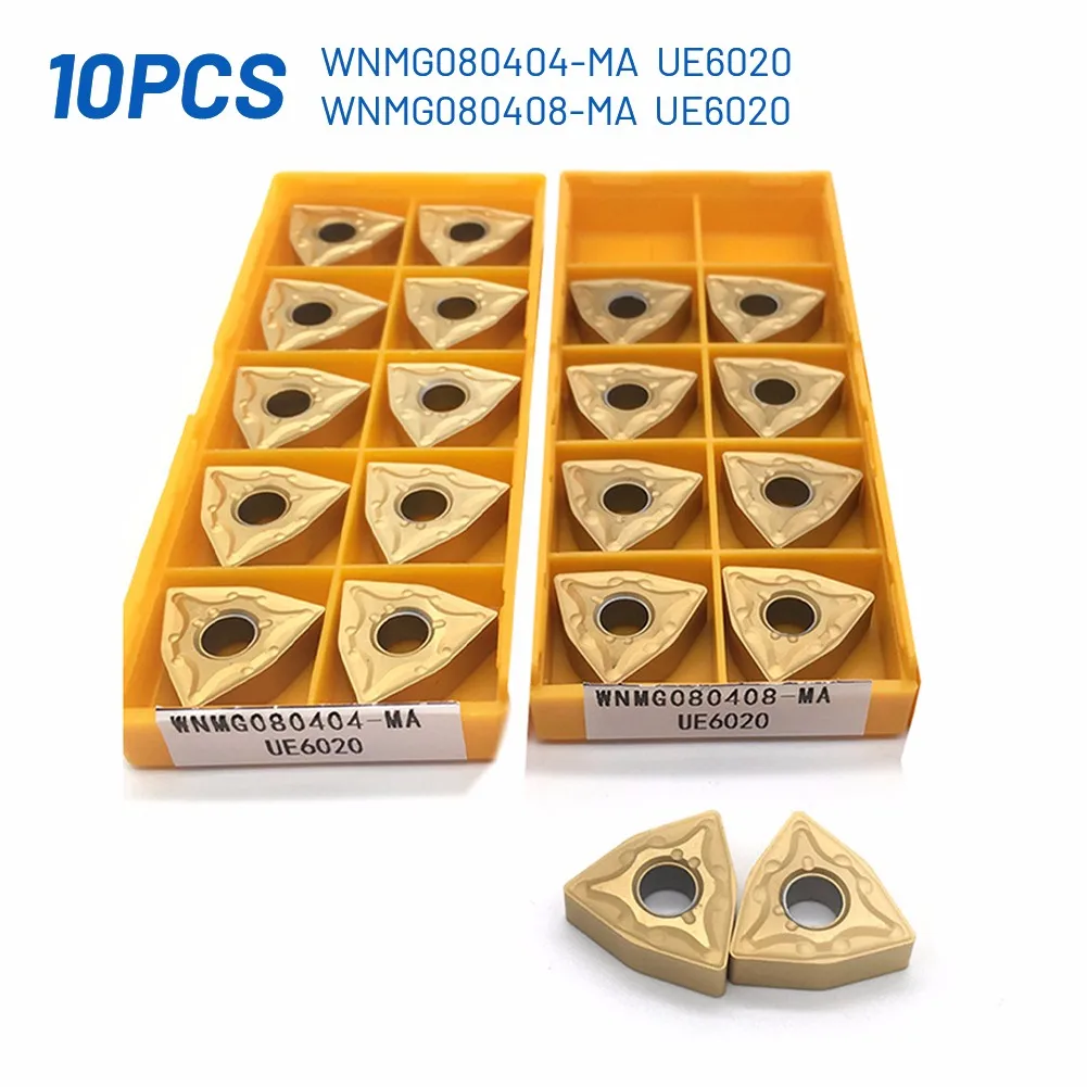 

Set Carbide Insert Tools Turning WNMG080404-MA/WNMG080408-MA UE6020 10 Pcs