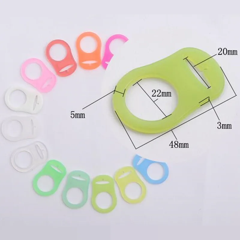 5 шт. / Упак. Разноцветные силиконовые детские пустышки для пустышек зажим адаптер
