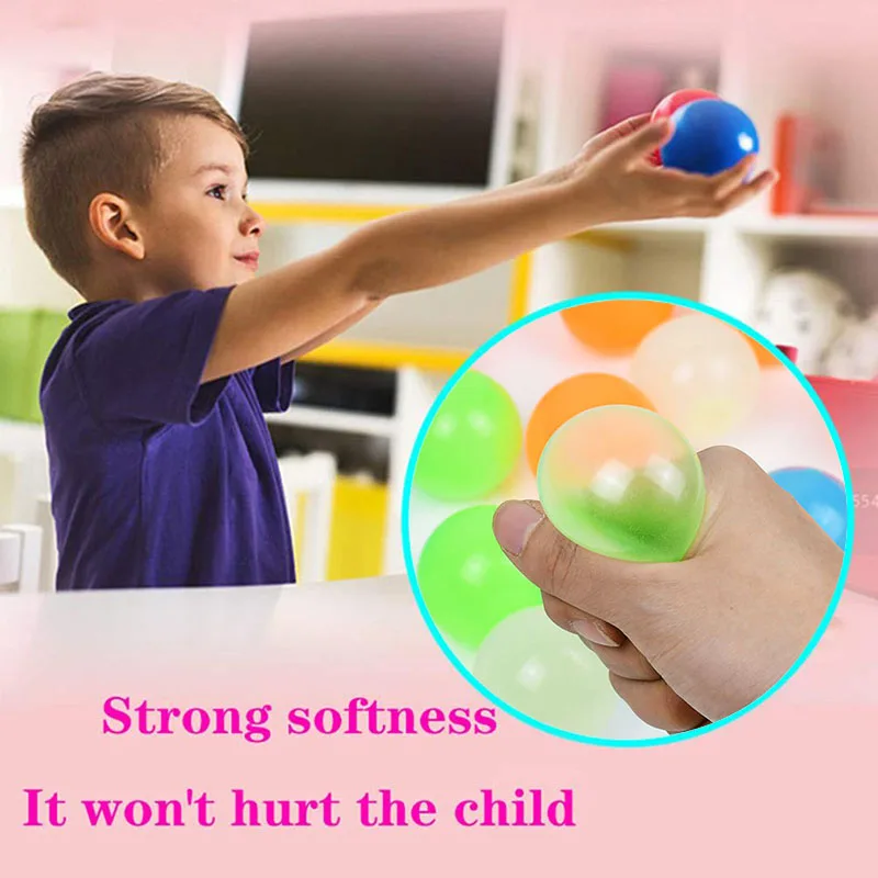 Светящиеся шарики 4 5 см блестящий антистрессовый мяч клейкая стена украшение для