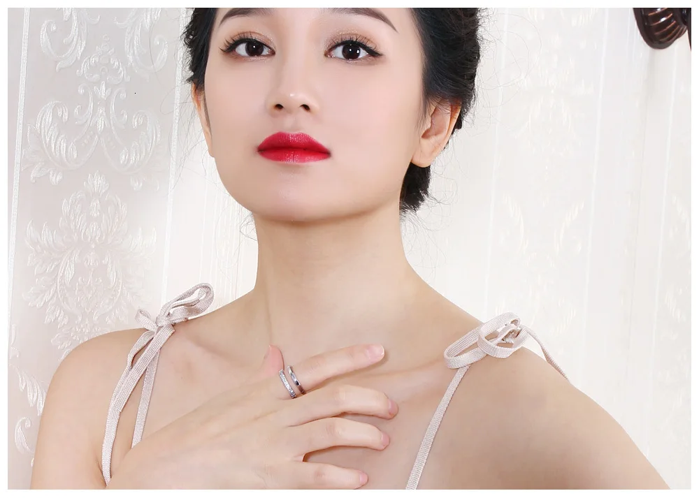 DreamCarnival 1989 с открытыми концами двойные линии полые родий цвет подарок Joyas Anillos Mujer Bijoux циркония кольцо SJ25000
