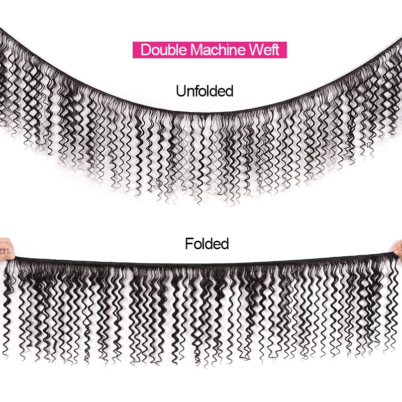 Klaiyi волосы бразильские глубокая волна пряди с фронтальной Remy человеческие