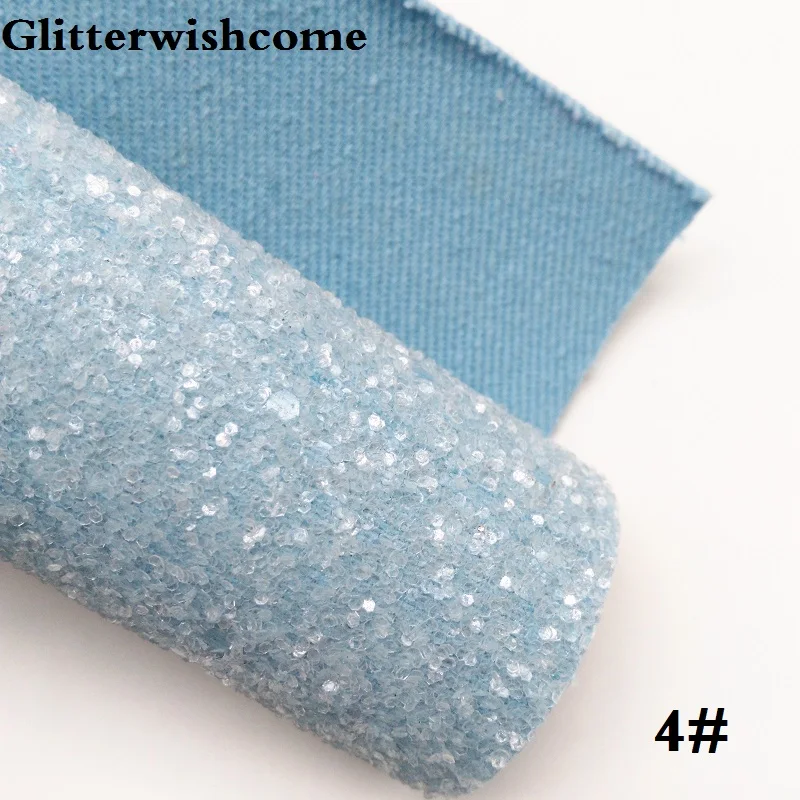 Glitterwishcome 21X29 см A4 Размер синтетическая кожа, Fluo толстый блеск кожа ткань винил для бантов, GM046A - Цвет: 4