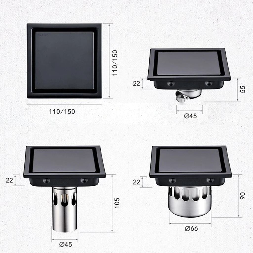 

Слив отходов из нержавеющей стали, 11 см/15 см