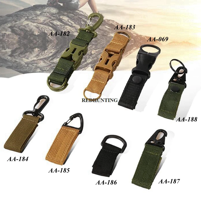 

Tactical Clip Band Gear Keeper Pouch Key Chain Nylon Belt Keychain EDC Molle Webbing Key Ring Holder Military Utility Hanger