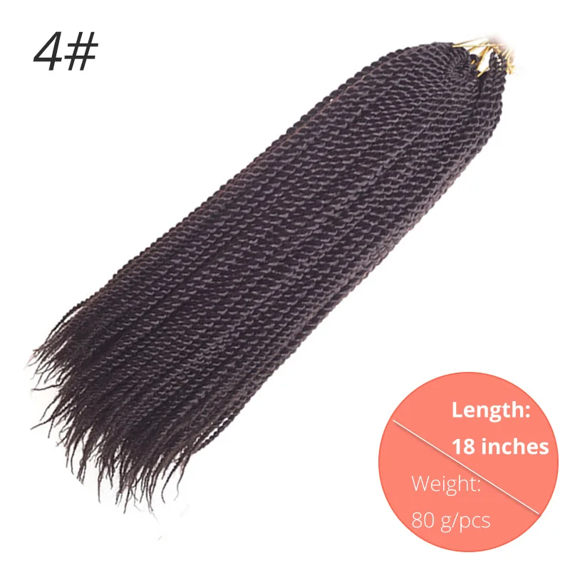 #4 AISI BEAUTY Ombre Senegalese завивка, плетение волос 14 18 24 дюймов Синтетические косички для наращивания крючком наращивание волос Черный Коричневый Женский - Цвет: #4