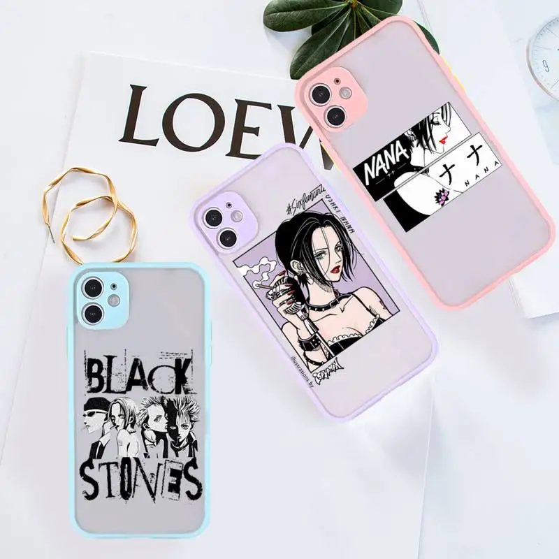 

NANA Design Phone Case For iPhone 12 11 Mini Pro XR XS Max 7 8 Plus X Matte transparent Purple Back Cover