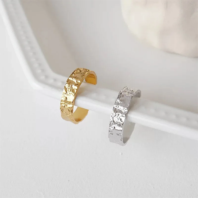 GHIDBK S925 серебра ручной работы кованые кольца 2 3 мм 5 9 4 широкий Открытое кольцо Для