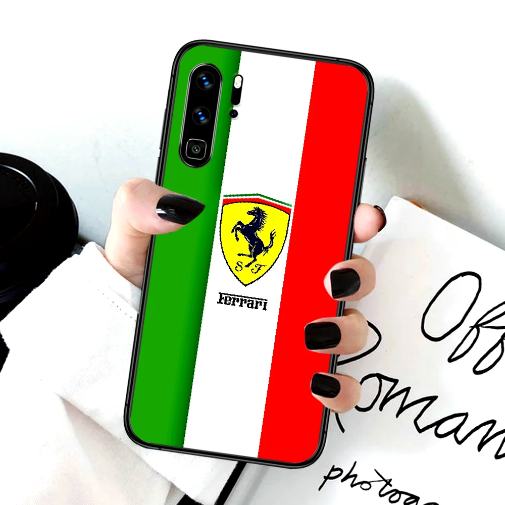

Luxury Ferrarie Car Phone Case For Huawei P Mate Smart 10 20 30 40 Lite Z 2019 Pro black Cell Luxury Prime Painting Funda Tpu