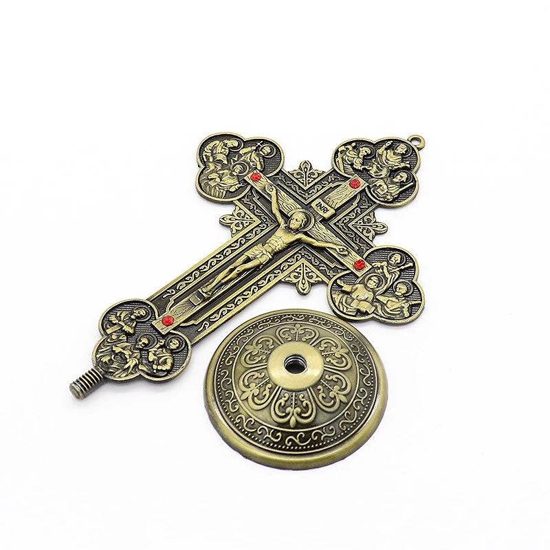 

Catholic Christianity Religious Cross Icon 12 apostles statue Jesus crucifijo crosses Exorcism Office Home Decoration Crafts