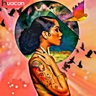 Алмазная вышивка HUACAN, картина из квадратныхкруглых страз 5d сделай сам для женщин, предметы искусства стен