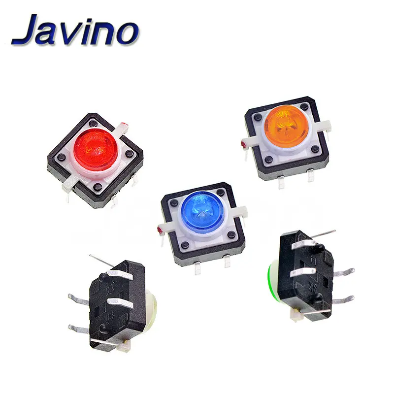 12 * led small 4-pin reset button microswitch with red yellow blue green and white lights Switch Momentary | Обустройство дома