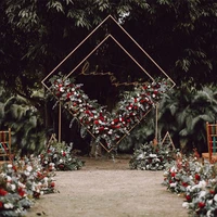 diamond geometric flower frame floral background decoration balloon arch kit wedding arch metal backdrop stand