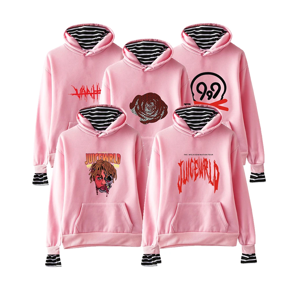 

Hip Hop Singer Juice Wrld Hoodies Cute Pink Women Fashion Long Sleeve Hooded Sweatshirt Hot Sale Casual Clothes Size XXS XXL