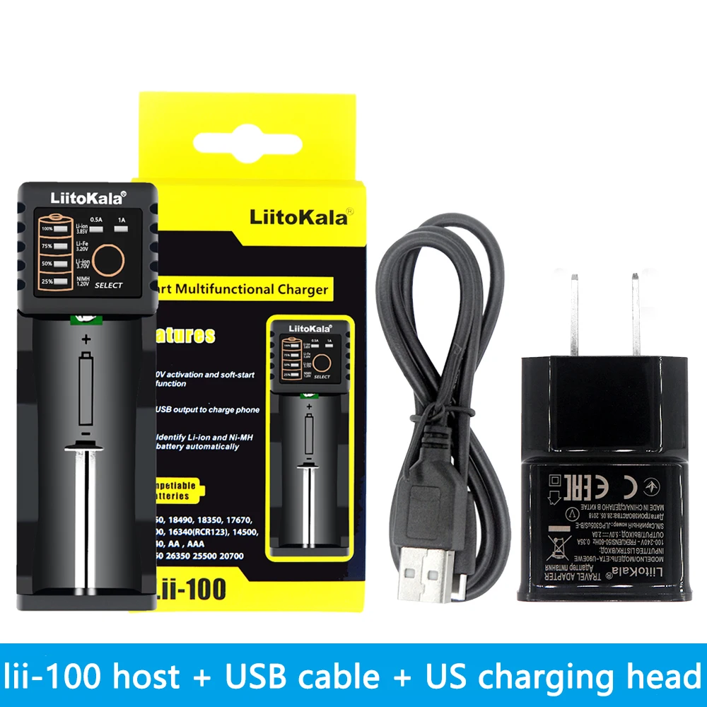 Liitokala Lii-100 lii-202 18650 Батарея Зарядное устройство для 26650 16340 RCR123 14500 LiFePO4 1.2 В Ni-MH Ni-Cd