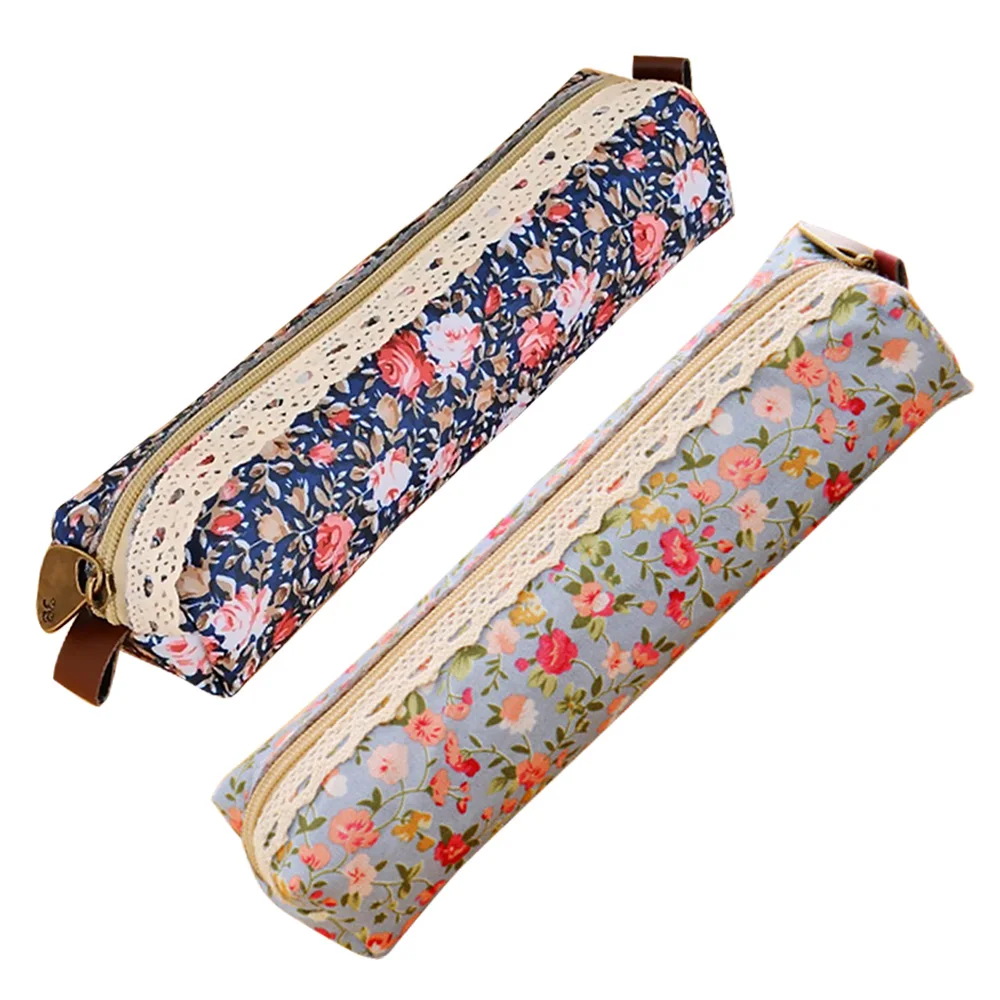 Холщовые сумки-карандаши с милым цветком Цветочная ручка сумка для канцелярских