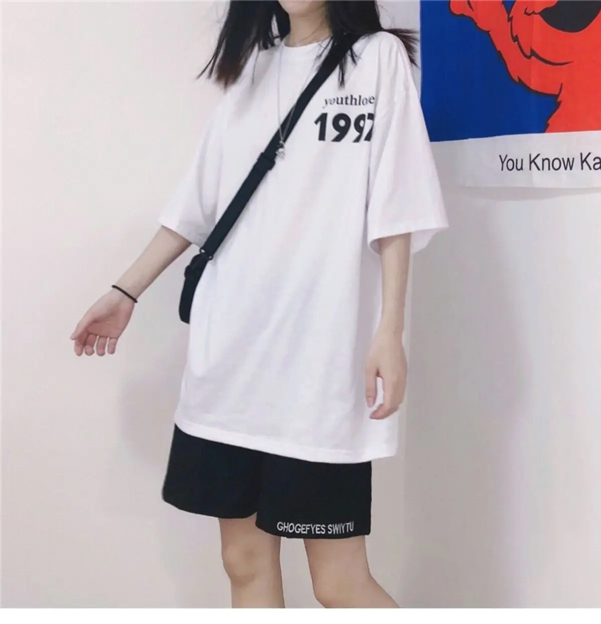 

women T-shirt summer trend Hong Kong-style short-sleeved Korean Harajuku student loose oversize tops wild woman clothes